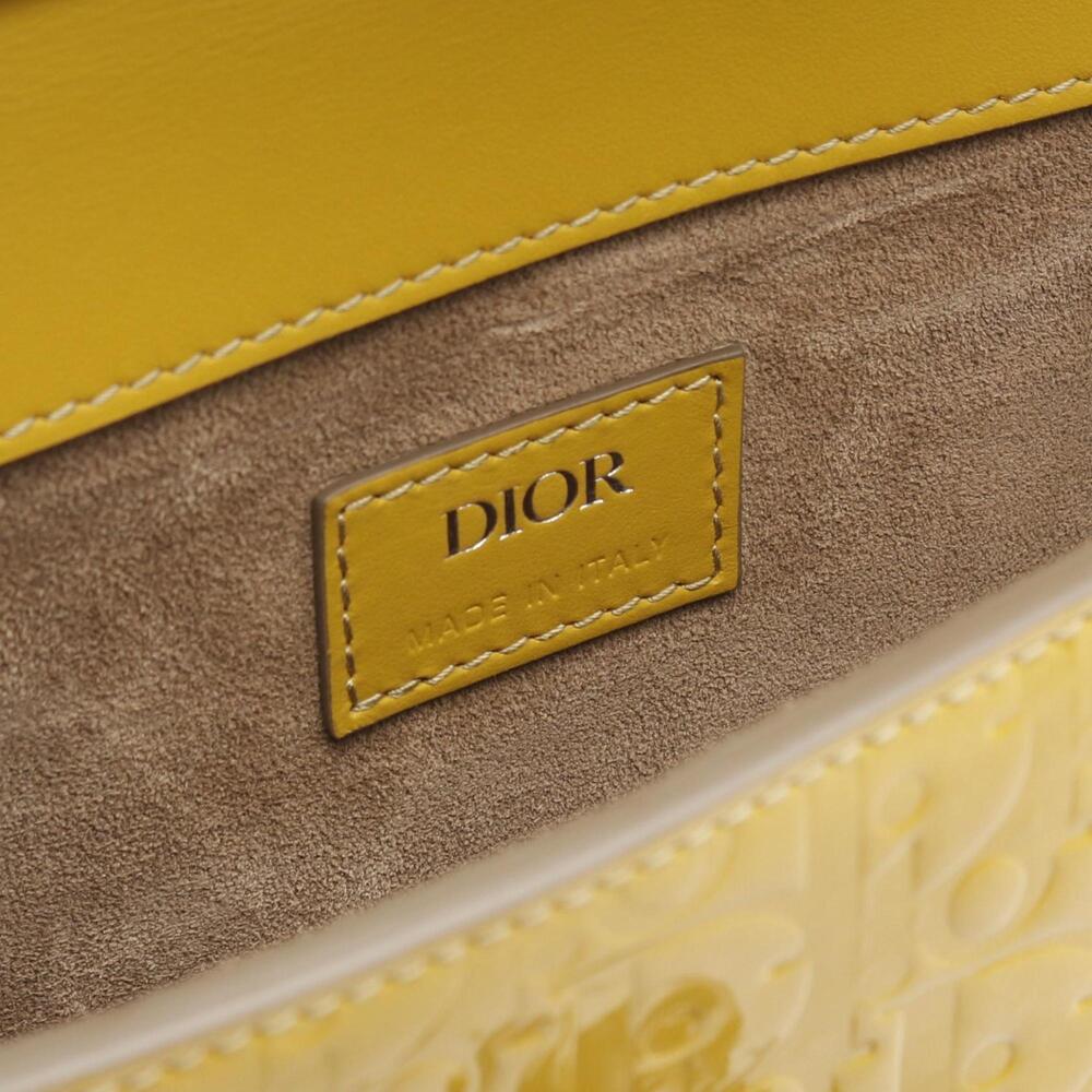 CHRISTIAN DIOR Yellow Leather Shoulder Bag - Picture 4 of 9